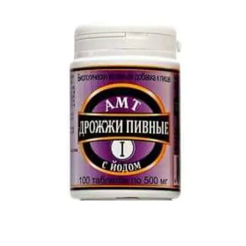 ПИВНЫЕ ДРОЖЖИ ЙОД ТАБЛ., 500МГ, №100