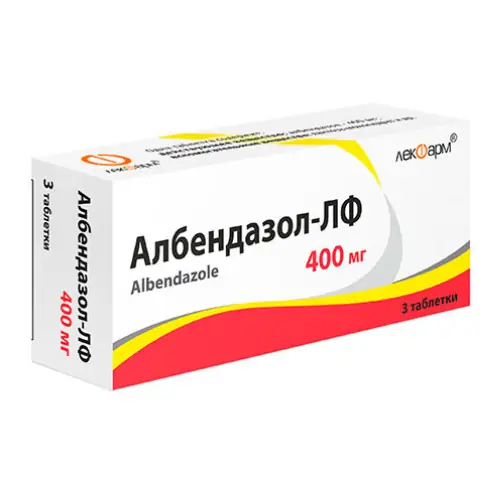 АЛБЕНДАЗОЛ ТАБЛ., 400МГ, №3