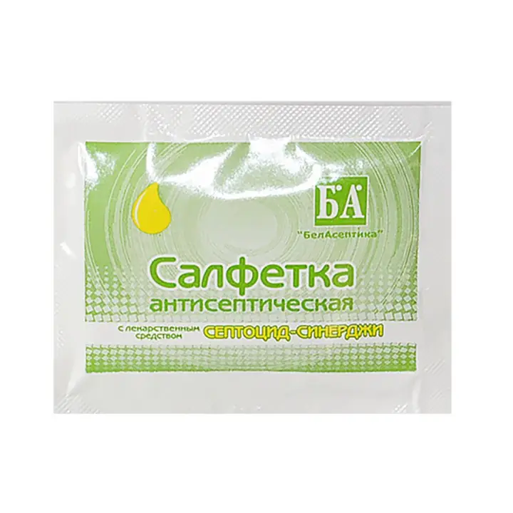 САЛФЕТКИ ВЛАЖНЫЕ СЕПТОЦИД-СИНЕРДЖИ УП., 6Х9СМ