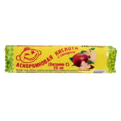АСКОРБИНОВАЯ КИСЛОТА С САХ. ЯБЛОКО ТАБЛ., 3Г, №10