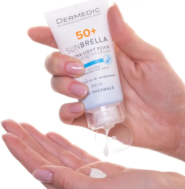 ФЛЮИД Д/ЛИЦА DERMEDIC SUNBRELLA УЛЬТРАЛЕГК. Д/СУХ. НОРМ. КОЖИ SPF-50+ УП., 40МЛ