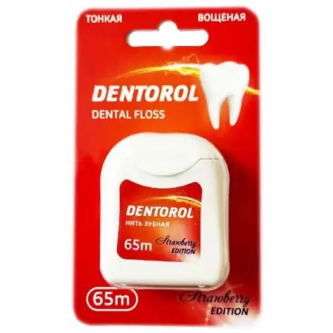 ЗУБНАЯ НИТЬ DENTOROL КЛУБНИКА УП., 65М