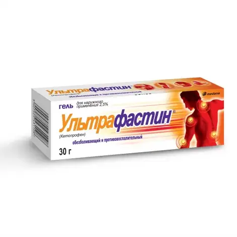 УЛЬТРАФАСТИН ГЕЛЬ, ТУБА, 2,5% 30Г