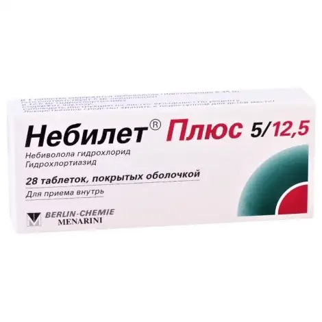НЕБИЛЕТ ПЛЮС ТАБЛ., 5МГ/12,5МГ, №28