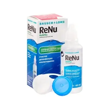 РАСТВОР УНИВЕРС. RENU MULTI PLUS Д/УХОДА ЗА МЯГК. КОНТАКТ. ЛИНЗАМИ В КОМПЛ. С КОНТ. Д/ХРАНЕНИЯ КОНТАКТ. ЛИНЗ И БЕЗ КОНТ. (60МЛ)