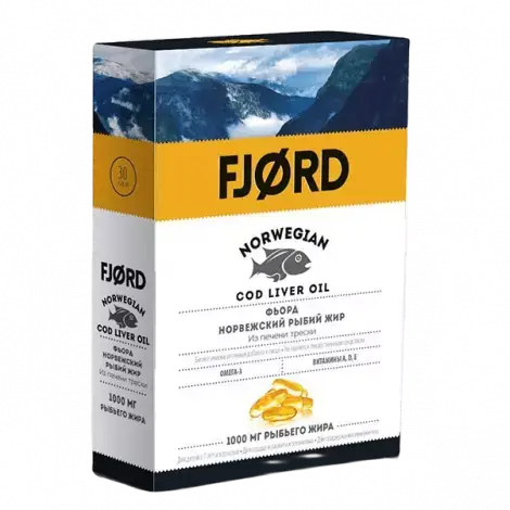 РЫБИЙ ЖИР FJORD ПЕЧЕНЬ ТРЕСКИ КАПС., 1,45Г, №30