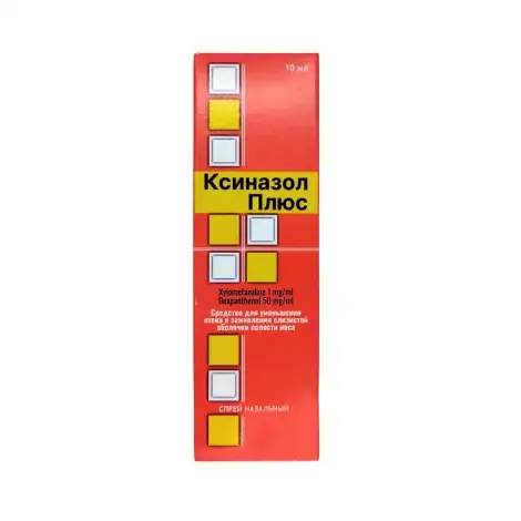 КСИНАЗОЛ ПЛЮС ФЛ., СПРЕЙ НАЗ., 1МГ/50МГ/МЛ 10МЛ