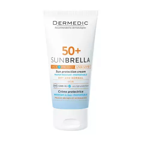 КРЕМ СОЛНЦЕЗАЩ. DERMEDIC SUNBRELLA Д/ЖИР. КОМБ. КОЖИ SPF-50+ УП., 50Г