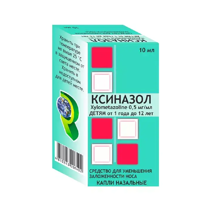 КСИНАЗОЛ ФЛ., КАПЛИ НАЗ., 0,05% 10МЛ