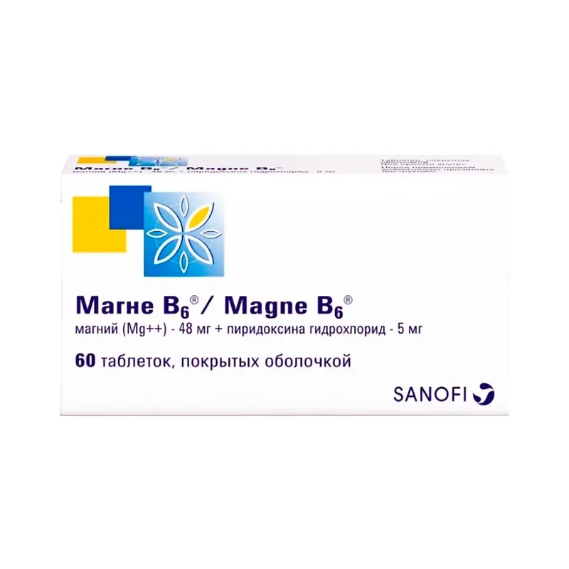 МАГНЕ-В6 ТАБЛ.П/О, 48МГ/5МГ, №60