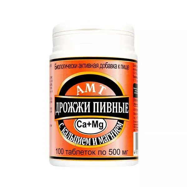 ПИВНЫЕ ДРОЖЖИ КАЛЬЦИЙ МАГНИЙ ТАБЛ., 500МГ, №100