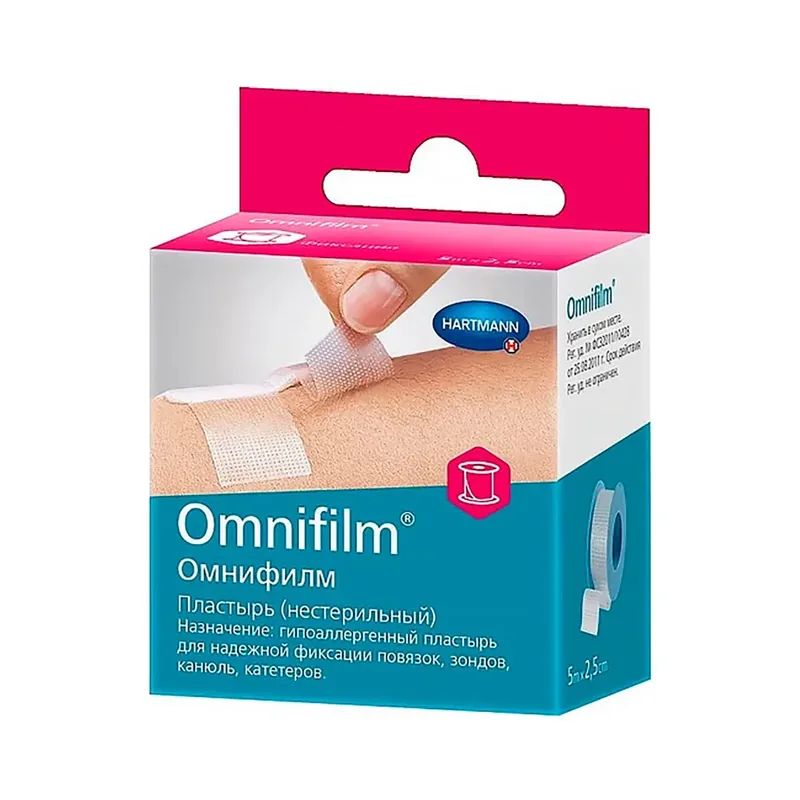 ПЛАСТЫРЬ OMNIFILM НА ОСНОВЕ ИЗ ПРОЗРАЧНОЙ ПЛЕНКИ (НА КАТУШКЕ), НЕСТЕРИЛ. (2,5СМХ5М)