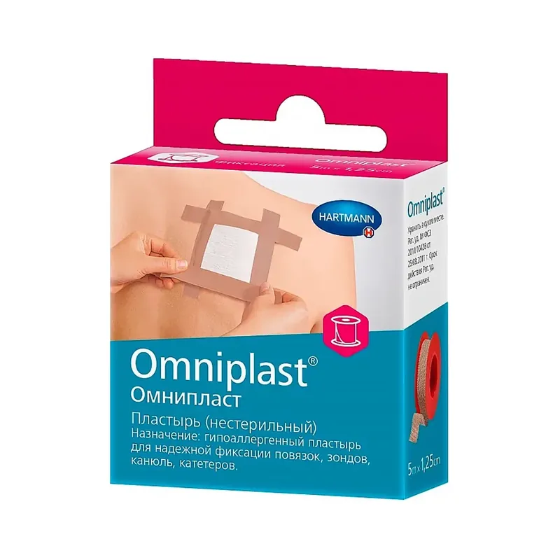 ПЛАСТЫРЬ OMNIPLAST НА ТКАНЕВОЙ ОСНОВЕ (НА КАТУШКЕ), НЕСТЕРИЛ. (1,25СМХ5М)